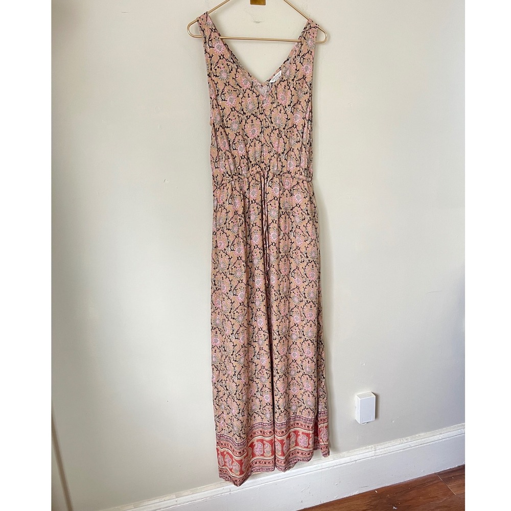 Lucky Brand Womens Boho cottagecore Floral V-Neck Maxi Dress size M